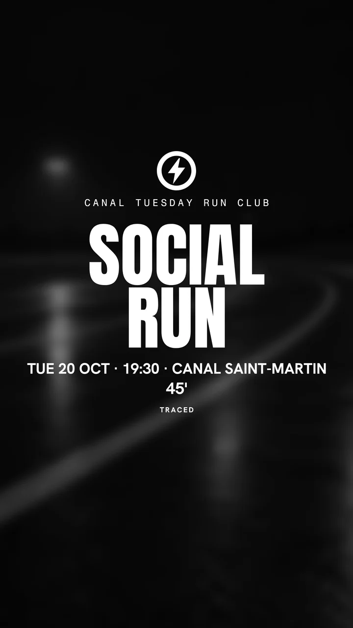 A run club's social run Story: Tuesday 20 October, 19:30, Canal Saint-Martin