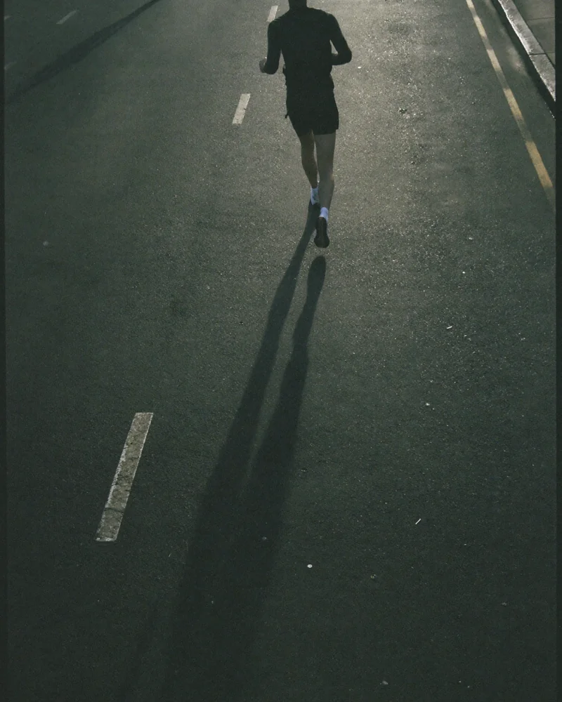 Running editorial photograph